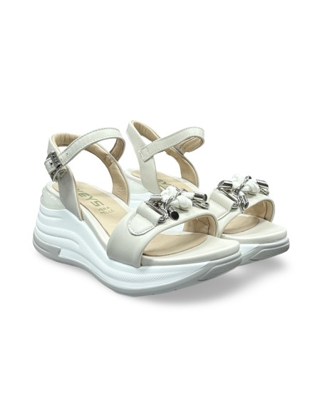 Keys K-11090 sandali donna in pelle color latte