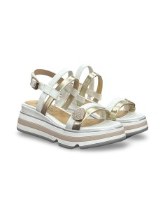 Keys K-11012 sandali donna in pelle color bianco/oro
