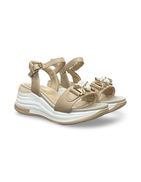 Keys K-11090 sandali donna in pelle beige
