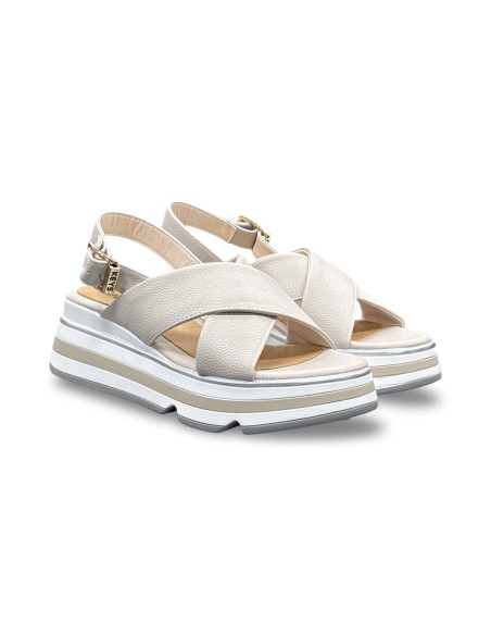 Keys K-11013 sandali donna in pelle color beige