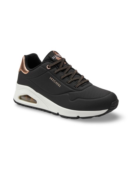 Skechers 155196/BLK sneakers donna in pelle nero