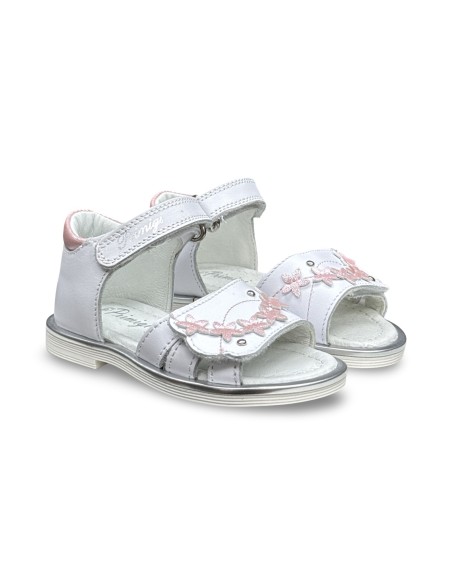 Primigi 1415100 sandali bambina in pelle bianco/rosa