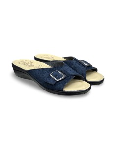 Fly Flot T4 A52 G3 ciabatte donna in pelle blu