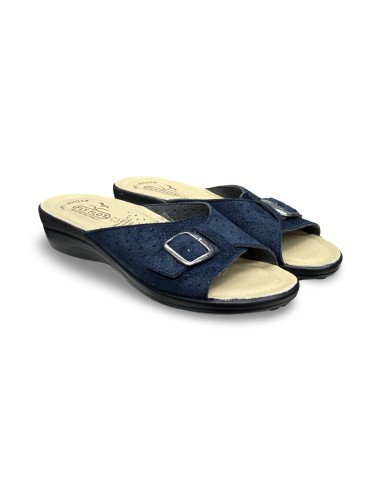 Fly Flot T4 A52 G3 ciabatte donna in pelle blu
