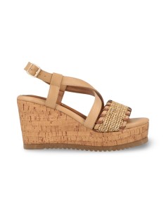 Jeep Mayor Raffia JL61601A sandali donna pelle/raffia beige/camel