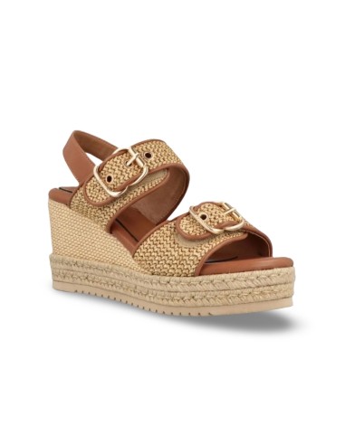 Jeep Mayor JL61600A sandali donna in pelle/rafia intrecciata beige