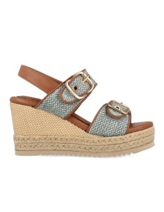 Jeep Mayor JL61600A sandali donna in pelle/rafia intrecciata jeans