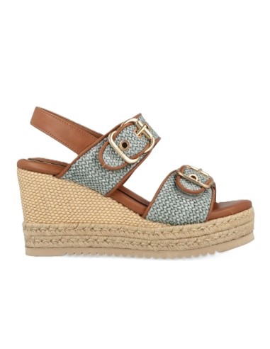 Jeep Mayor JL61600A sandali donna in pelle/rafia intrecciata jeans