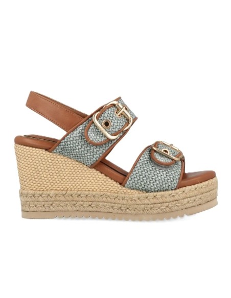 Jeep Mayor JL61600A sandali donna in pelle/rafia intrecciata jeans