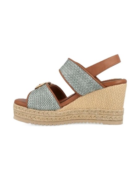 Jeep Mayor JL61600A sandali donna in pelle/rafia intrecciata jeans