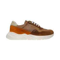 Exton 844 sneakers uomo in pelle testa di moro