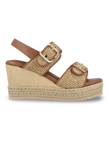 Jeep Mayor JL61600A sandali donna in pelle/rafia intrecciata beige
