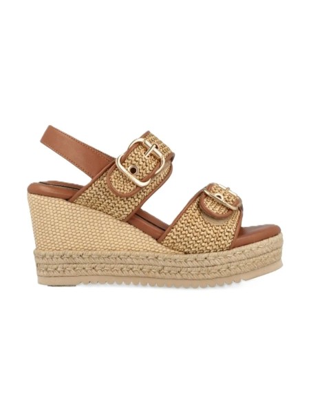 Jeep Mayor JL61600A sandali donna in pelle/rafia intrecciata beige