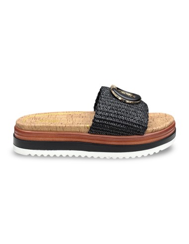Jeep Grace Raffia JL61680A sandali donna in rafia intrecciato nero