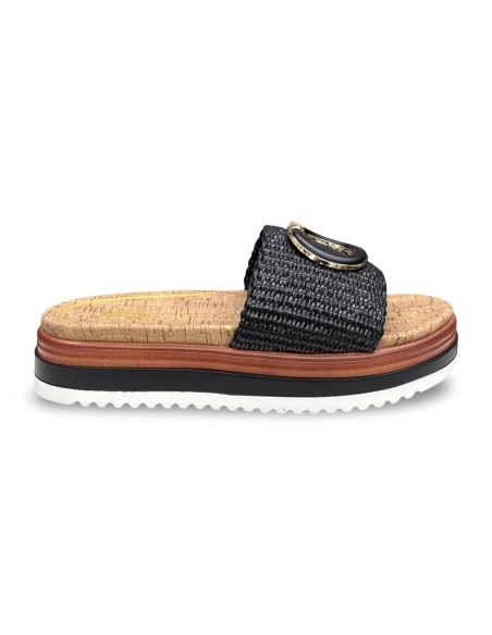 Jeep Grace Raffia JL61680A sandali donna in rafia intrecciato nero