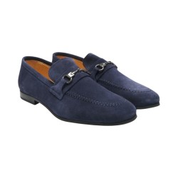 EXTON 167 mocassini uomo in camoscio blu