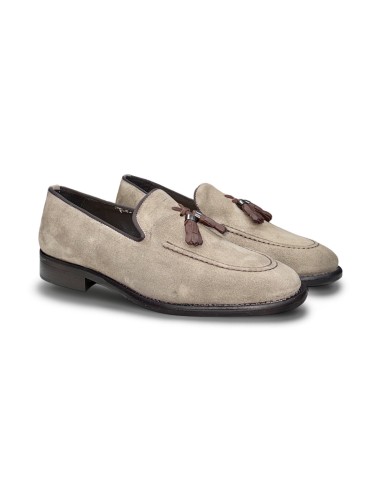 Exton 164 mocassini uomo in camoscio beige