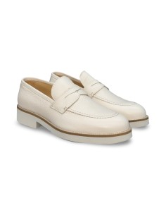 Exton 2176 mocassini uomo in pelle bottolato latte