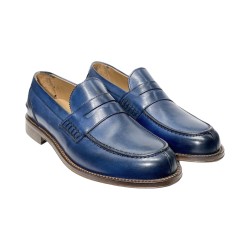 EXTON 102 mocassini uomo in vitello color jeans