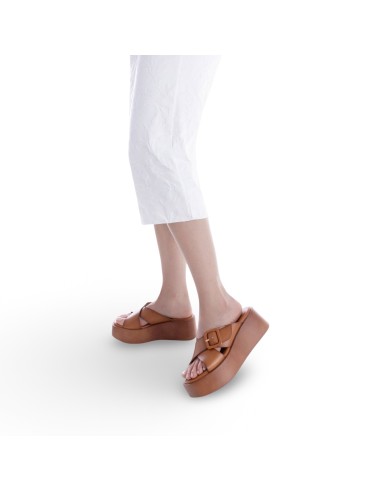 Refresh 175121 sandali donna in pelle color camel
