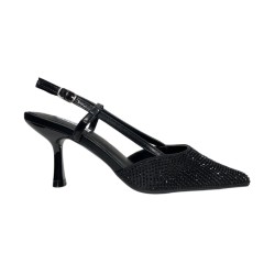 Keys K-9330 sandali donna in raso brillantinato nero