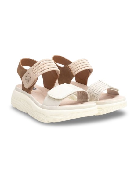 Xti 143986 sandali donna in pelle beige/multicolor