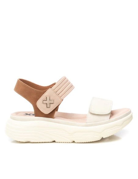 Xti 143986 sandali donna in pelle beige/multicolor
