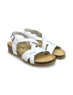 BioNatura 12A826-IM-BYCBIA sandali donna in pelle bianco