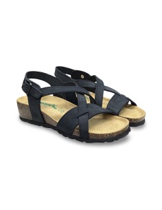 BioNatura 12A826-IM-NABNER sandali donna in nabuk nero