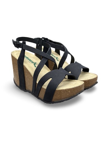 BioNatura 29 Mena sandali donna in nabuk nero