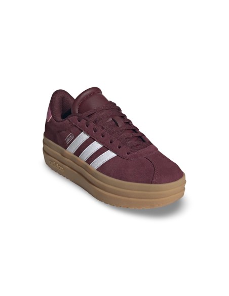 Adidas VL Court Bold J IH4780 sneakers donna in camoscio/pelle bordeaux/bianco