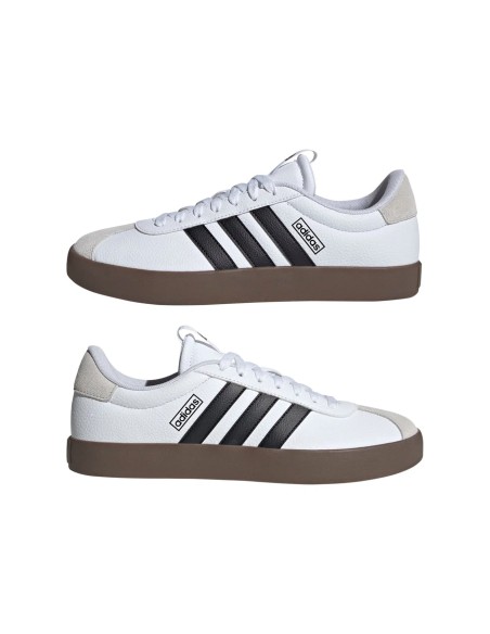 Adidas VL Court 3.0 ID6285 sneakers uomo in pelle/camoscio bianco/nero