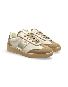 Keys K-13114 sneakers donna in pelle/camoscio cognac/beige