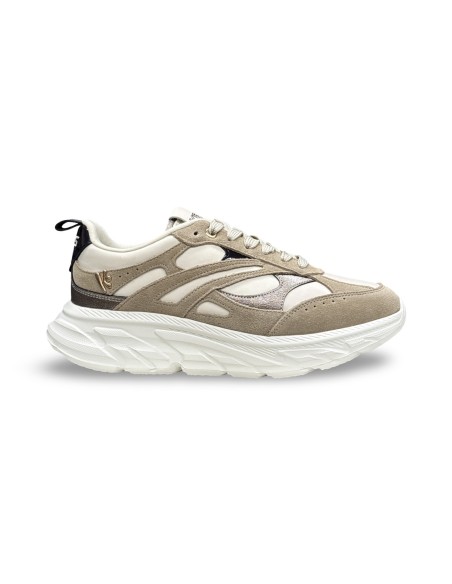 Keys K-13491 sneakers donna in pelle/camoscio beige