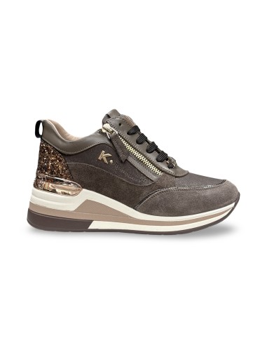 Keys K-13383 sneakers donna in camoscio/glitter marrone
