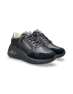 Keys K-13610 sneakers donna in pelle/camoscio nero