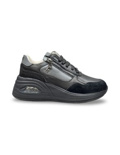 Keys K-13610 sneakers donna in pelle/camoscio nero 2