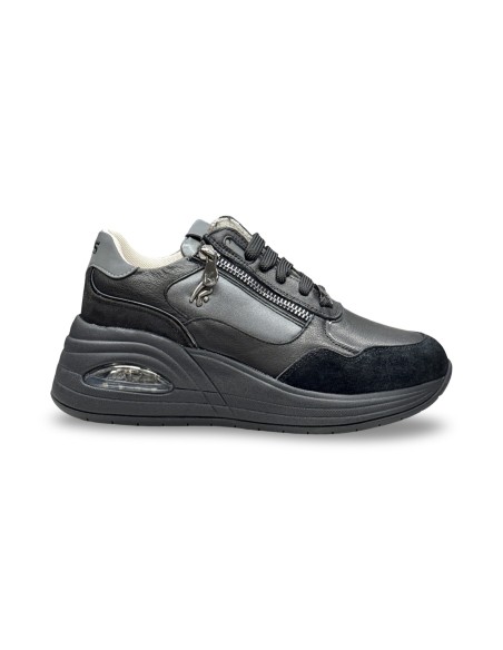 Keys K-13610 sneakers donna in pelle/camoscio nero