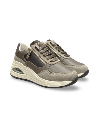 Keys K-13610 sneakers donna in pelle/camoscio taupe