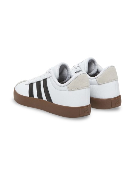 Adidas VL Court 3.0 K ID9062 sneakers da ragazzo/a in pelle/camoscio bianco/nero