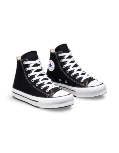 Converse Ctas Eva Lift HI 372859C sneakers bambino in tessuto black/white/black