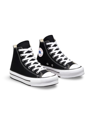 Converse Ctas Eva Lift HI 372859C sneakers bambino in tessuto black/white/black