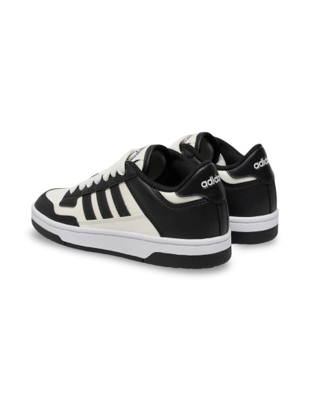 Adidas Rapid Court Low J JR0166 sneakers unisex da ragazzo in pelle bianco/nero