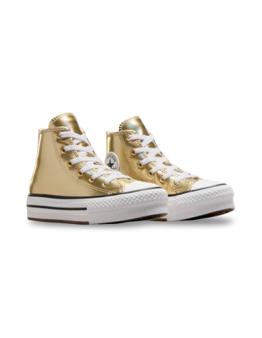 Converse Ctas Eva Lift HI A12606C Metallic Light Gold White sneakers donna