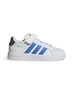 Adidas Grand Court 3.0 EL C JP9367 sneakers bambino in pelle bianco/azzurro