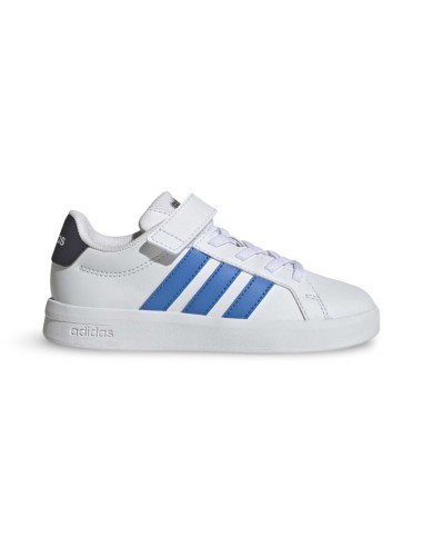 Adidas Grand Court 3.0 EL C JP9367 sneakers bambino in pelle bianco/azzurro