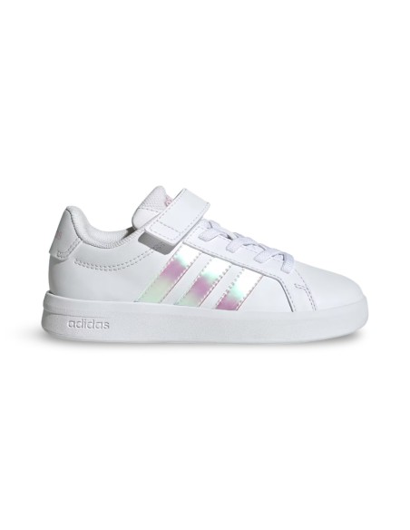 Adidas Grand Court 3.0 EL C JQ1988 sneakers bambina in pelle bianco