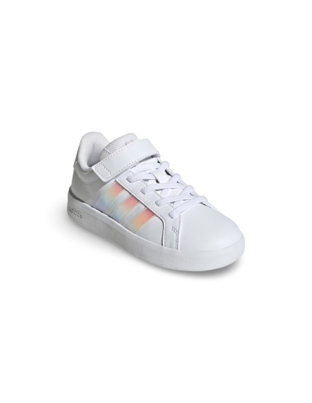 Adidas Grand Court 3.0 EL C JQ1988 sneakers bambina in pelle bianco