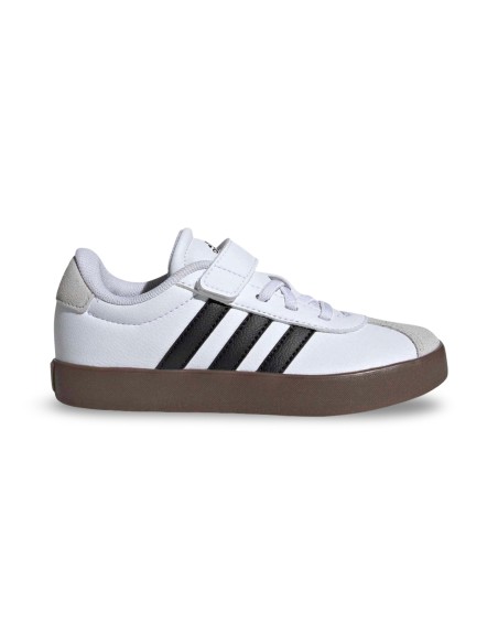 Adidas VL Court 3.0 EL C ID9155 sneakers bambino in pelle bianco/nero