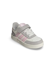 Adidas Breakbase C KJ9593 sneakers bambina in pelle bianco/rosa/grigio 2